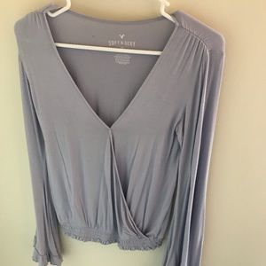 American Eagle Purple Bell Sleeve Too